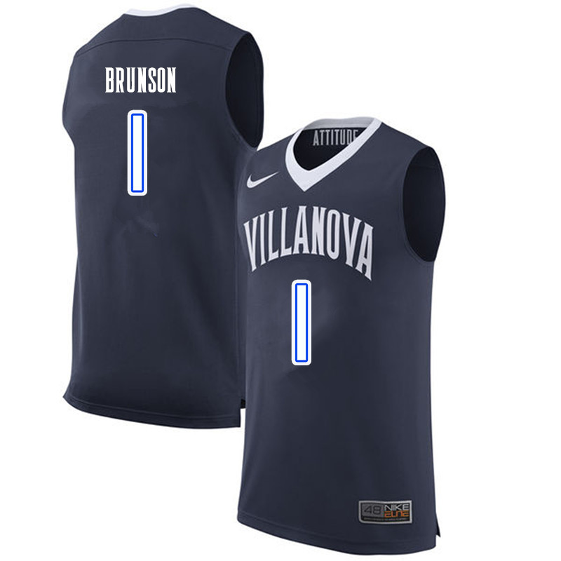 Men #1 Jalen Brunson Villanova Wildcats College Basketball Jerseys-Navy